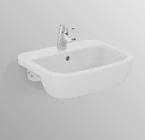 Lavabo soprapiano 500x430 mm. Bianco 20 J521801 125,50 Lavabi d arredo - Lavabi da semincasso Clodia - Lavabo 640x520 mm per installazione a semincasso.