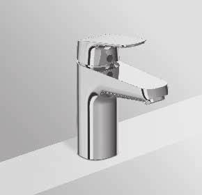 26 Rubinetteria - Base Miscelatore monocomando lavabo con bocca di erogazione fissa, aeratore slim con portata massima 5 l/m. Dotato di cartuccia da 38 mm con limitatore della temperatura.