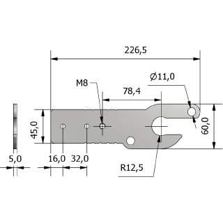 TESTATA TRAINO 45 INFO COMMERCIALI R0130 acciaio