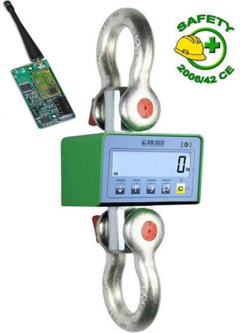 MCWNRF-BVB Dinamometri digitali professionali, le versioni RF sono dotate di modulo per comunicazione in radiofrequenza, per la connessione a PC, stampante remota o ripetitore di peso.