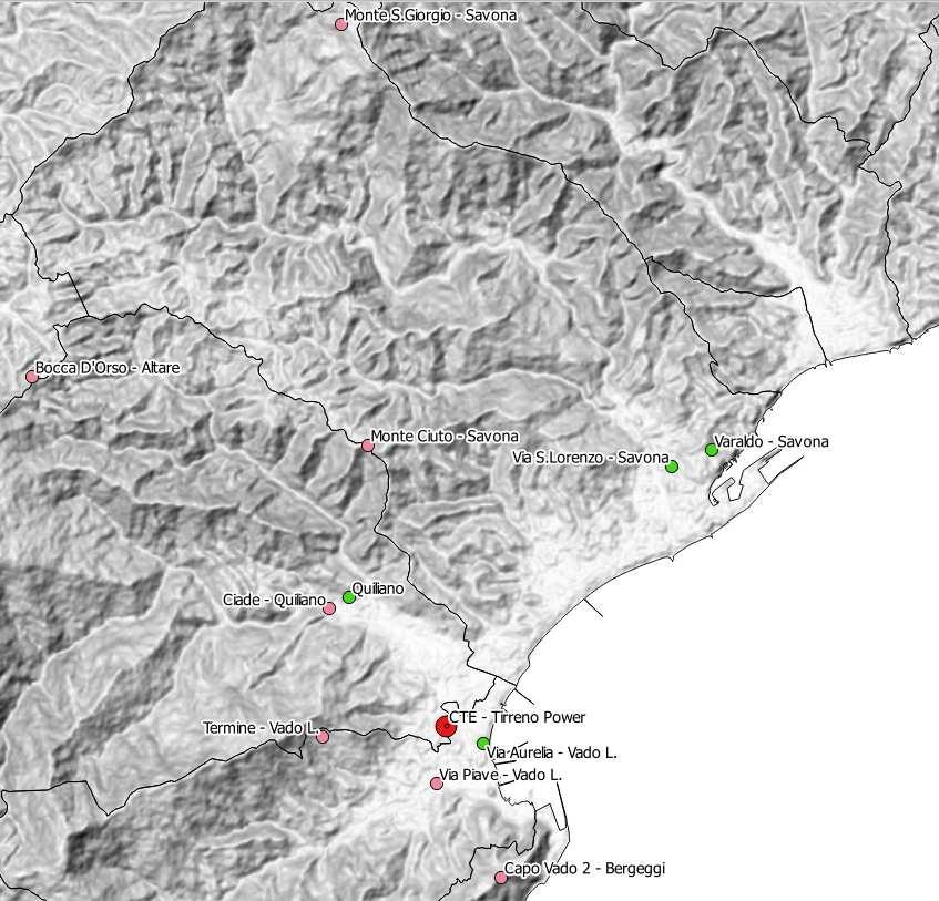 Distribuzione delle stazioni di misura.