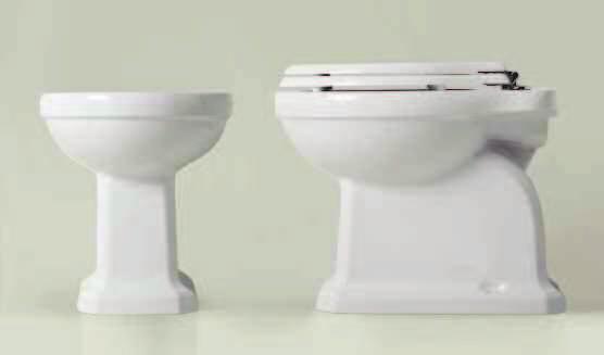 LINEA collection taps and fittings for bidet floor wc with low-level cistern.