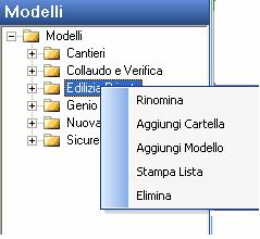 rinominare, aggiungere e/o eliminare una cartella/modello e stampare la lista dei