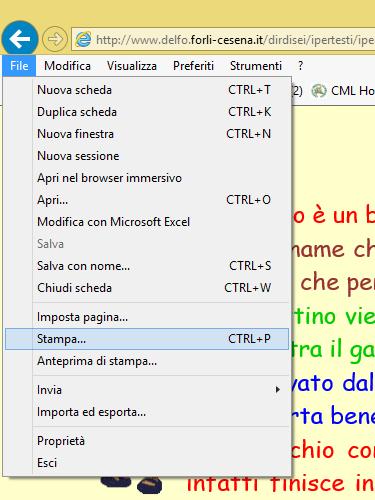 STAMPARE PAGINE WEB Per stampare una pagina web devi: 1.