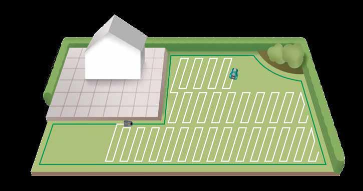 mappandone la forma, il percorso e lo schema più efficiente per rasare l erba.