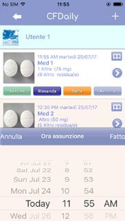 Premere su Assumi. Se viene scelto Assumi ora, l App registrerà l ora nella quale venne assunto il farmaco.