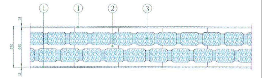 Parete tipo 4 HB44/15-2 NS - Indice di potere fonoisolante (R w ) Stratigrafia: Strato di intonaco tradizionale a base di malta