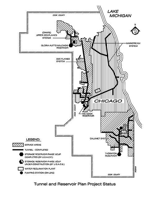 Il fallimento dell intervento di contenimento locale dei deflussi e il segno della volontà di risolvere un problema Tunnel and Reservoir Plan (TARP, 1972) TARP s main goals: 1.