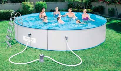 25932 539,00 399,00 piscina tonda Hydrium Splasher telaio in metallo galvanizzato antiruggine pareti PVC - bordo di sicurezza colore blu