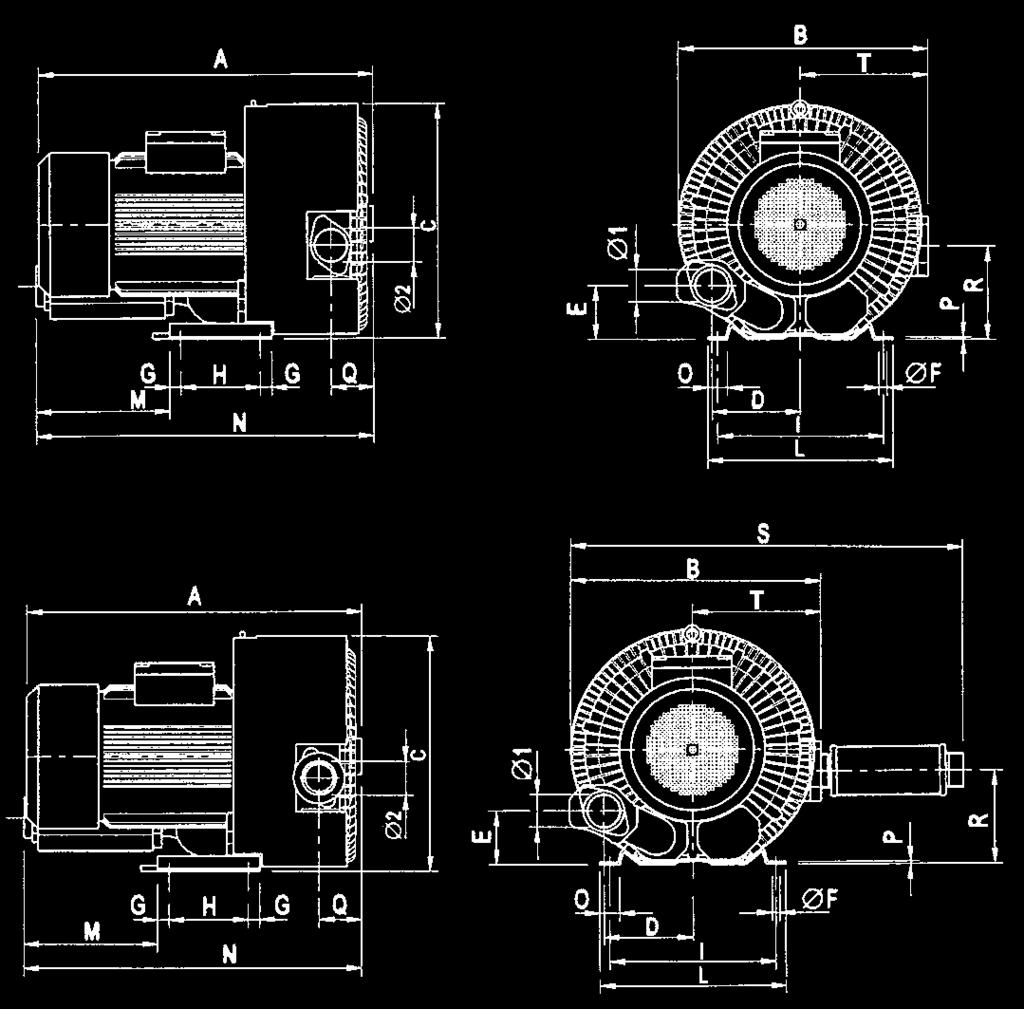 / Dimensions Attacchi ( gas) Connections ( gas) aspir.