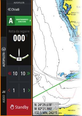 Pilota automatico È possibile attivare l autopilota da qualsiasi riquadro selezionando il relativo riquadro nella Barra di controllo, quindi selezionando una