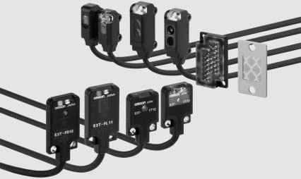 Sensori fotoelettrici miniatura con custodia in plastica ET LED puntiforme di precisione Versione piatta con spessore, mm o a montaggio laterale con larghezza 6,6 mm dove lo spazio è determinante