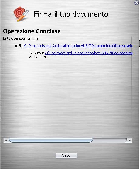 Nella cartella avrete ora il file originale e il file firmato