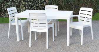 SET GIARDINO RESINA SUMATRA Tavolo rettangolare in resina