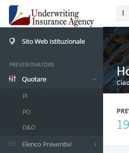 categorie disponibili per la quotazione.