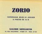 151. ZORIO Gilberto (Andorno Micca, Biella 1944), Zorio [1969 - Parigi], Paris, Galerie Sonnabend, senza data [gennaio 1969]; 10x12 cm.