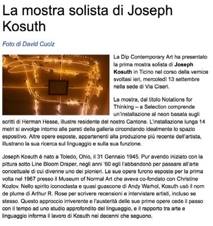 La mostra solita di Joseph Kosuth.