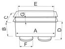 BOCCHETTE RETTANGOLARI Plenum a parete per bocchette rettangolari, 2/3 attacchi Ø 63 mm.