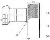 VENTILAZIONE RESIDENZIALE COMPONENTI PRINCIPALI 1 - Scambiatore sinistro pompa di calore. 2 - Attuatore comando serranda aria. 3 - Pompa espulsione condensa. 4 - Ventilatore aria viziata.