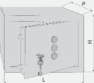 Cassaforte da Mobile Versione chiave e combinatore 3 pomoli. Due chiavi art.1.001