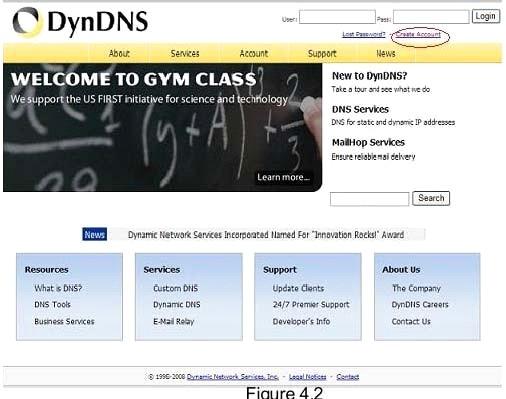 4.1.6 Esempio di procedura di registrazione da un DDNS web Step 1: accedere a http://www.dyndns.