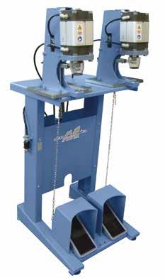 Accessori opzionali: L G A PT Pneumatic attaching machine with mechanical pedal, to manual loading for the application of any type of snap button or other small metallic components.