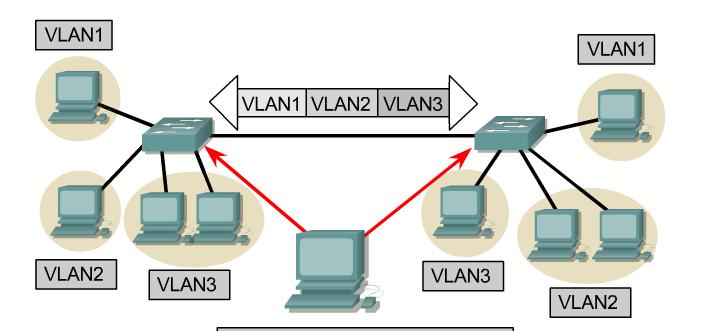 VLAN operation Static membership VLANs are called port-based VLANs As a device enters the network, it automatically assumes the VLAN membership of the port to which it is