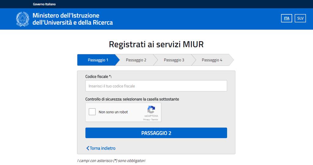 3. Registrazione utente Al primo accesso è necessario eseguire la registrazione al portale MIUR cliccando su Sei un nuovo utente?