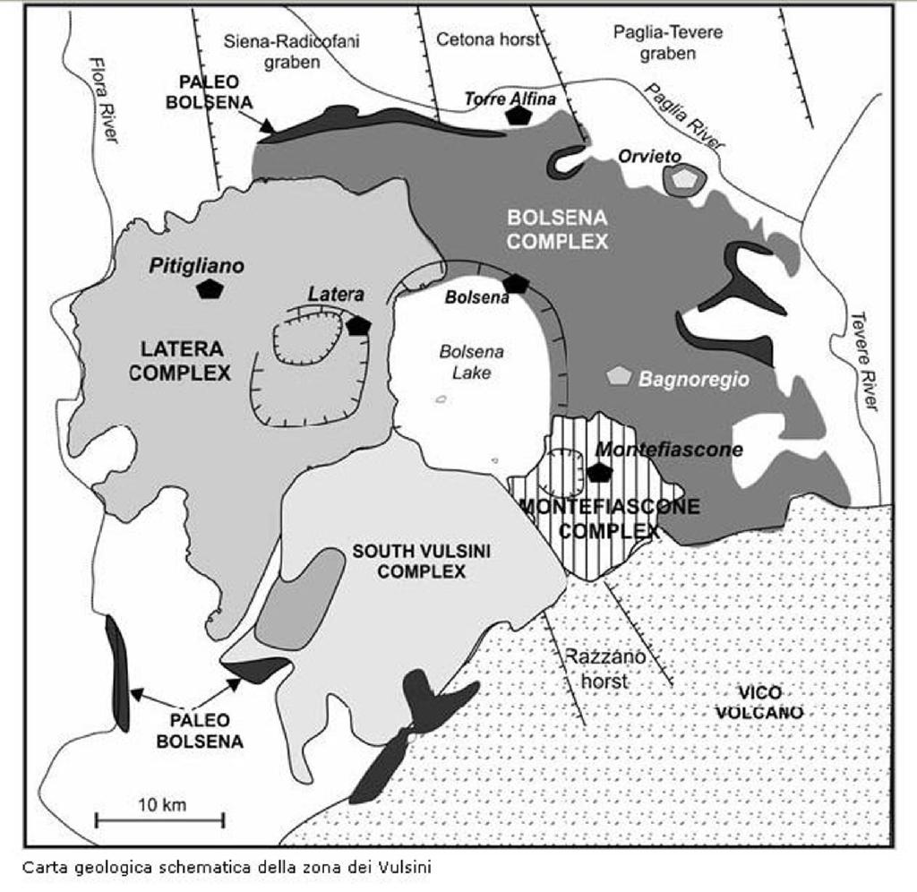 con questa mappa è possibile intuire come era diviso il territorio sacro Etrusco il Bolsena Complex comprende il bosco Cimino e il Fanum Voltumnae Alcuni dei confini erano già conosciuti a fine