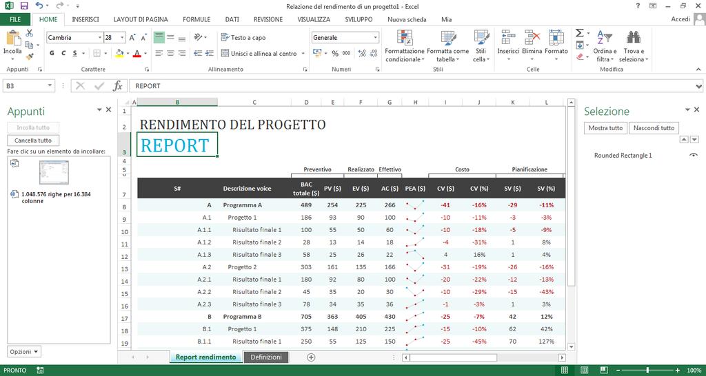 Spreadsheets I riquadri attività I riquadri attività sono finestre mobili che possono essere posizionate a piacere sulla finestra dell applicazione compreso il loro ancoraggio al lato destro o