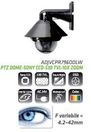 Sistema TV Risoluzione Orizzontale Pixel Effettivi Sensore Day & Night PAL 530Tvl 440.000 Pixel 1/4'' Sony color CCD Si Obiettivo Focale 4,2 a 42mm Zoom 10*10X Campo visivo Illuminazione Min.