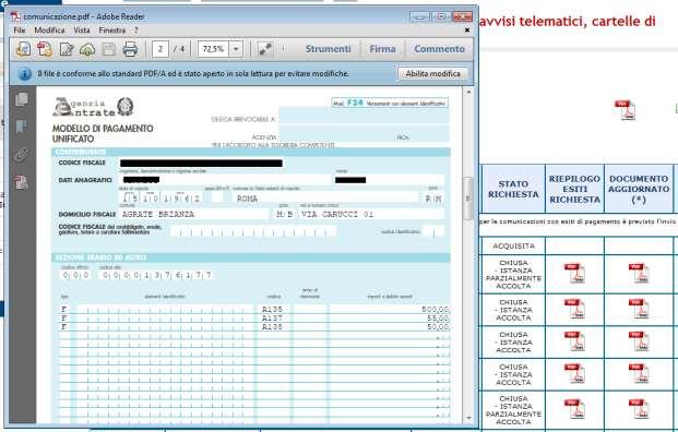 Fase 4 : Ricezione esito della lavorazione (segue) A seguito dell annullamento parziale dell avviso, è inoltre