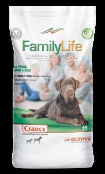 Vivo con il mio cane Con Omega 3 ed Omega 6 Basso contenuto di sodio Con carne, pesce e riso Vitamine e minerali Senza coloranti 15 kg: 24 sacchi = 360 kg Cod.