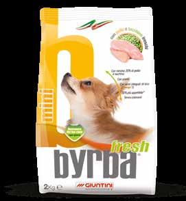 mini Mangime completo per cani adulti di piccola taglia Dall esperienza Byrba nasce Byrba Fresh Mini: l evoluzione di un prodotto storico Giuntini per cani di piccola taglia.