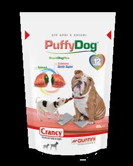 PuffyDog SnackDogPlus Mangime complementare per cani Puffy Dog è un mangime complementare gustoso e nutriente per cani di tutte le taglie. Puffy dog è uno snack gustoso e nutriente.