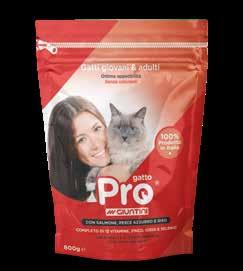 Mangime completo per gatti Pro Gatto è un alimento completo appetibile, completo al 100%, ideale per il mantenimento del tuo gatto, per una vita sempre in forma.