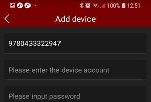 dispositivo: account e password (vedi manuale di