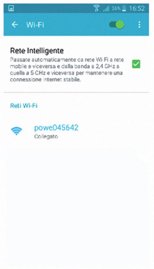 Configurazione dell App 1 Selezionare la vostra rete wi-fi in POWE