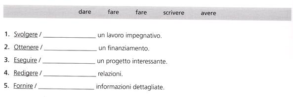 bisogna avere Vocabolario Attività 5 Scrivi il verbo giusto nello spazio