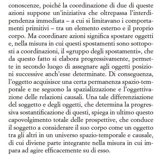 intelligenza rappresentativa Progressiva coordinazione delle azioni Decentrazione delle azioni rispetto al proprio corpo à esso stesso diventa