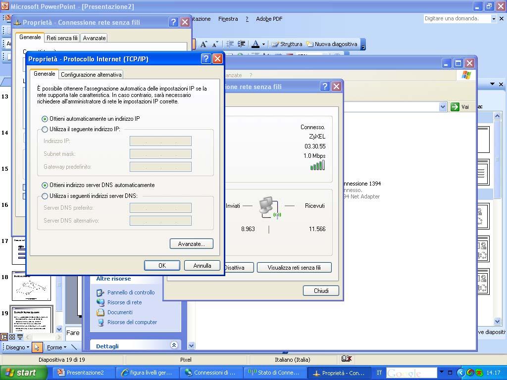 Parametri di configurazione Windows