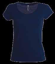 18 JERSEY Nero Blu Navy Seaport BACKFIRE T-shirt manica corta siancata da donna con girocollo ampio, basso misto spandex da 1.