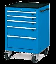IDEAONE 02 015 blu ral 5012 armadio con 5 cassetti ad estrazione totale, ruote in gomma standard