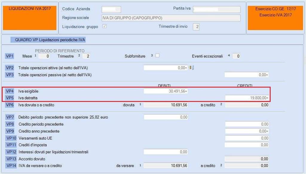 Nella scelta GD Gestione comunicazione la procedura riporta il totale dei