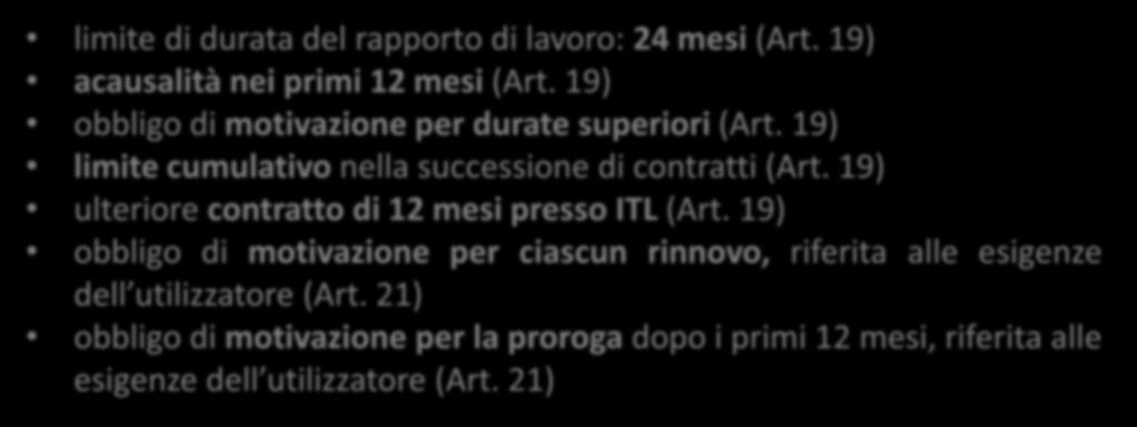 3. CONTRATTO A TERMINE PER SOMMINISTRAZIONE Modifiche al D.Lgs. 81/2015, art. 34, c.