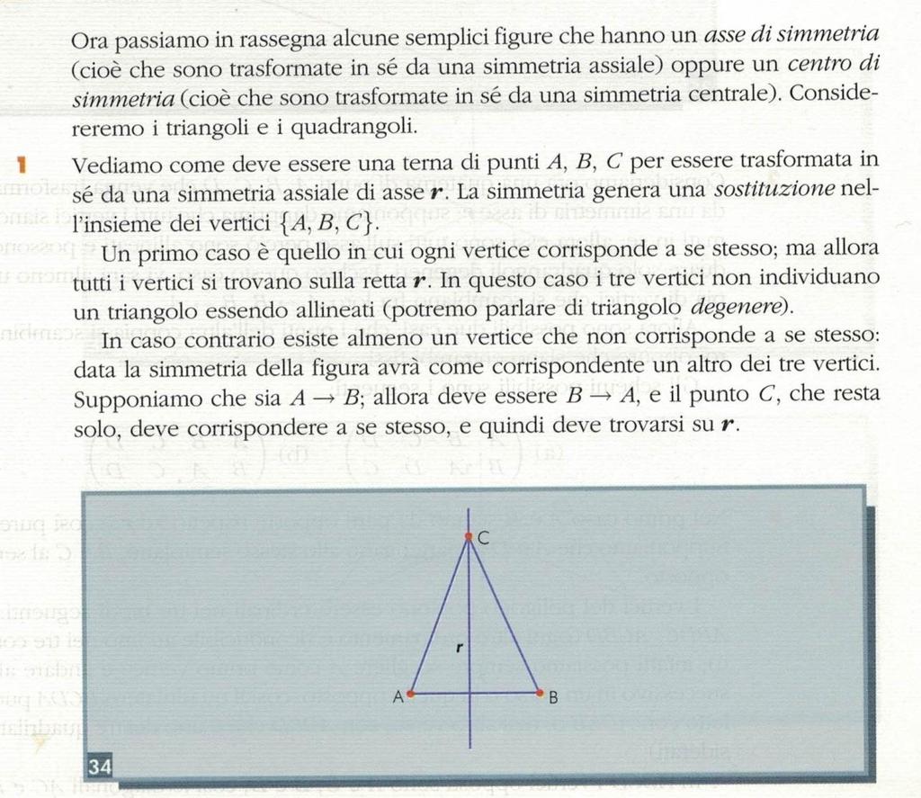 Quanto agli elementi uniti nella simmetria centrale di centro O, è facile constatare che l unico punto unito è il punto O stesso; le rette unite (non però di punti uniti!
