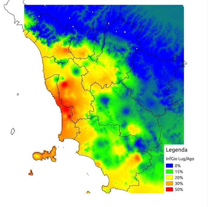 Regione Toscana Mappa del rischio di attacco da prima