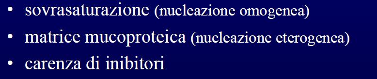 È presente anche una matrice organica di mucoproteine che rappresenta dall 1 al 5% del peso dei calcoli di fosfato di magnesio e di ammonio.