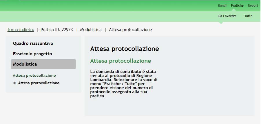 Figura 23 Invio al Protocollo Dall area Pratiche, selezionando la voce Tutte si accede all elenco