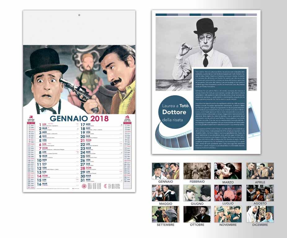 AG 2019 TOTO Calendario mensile 12 fogli, Carta Patinata Stampa 4 colori fronte/retro,